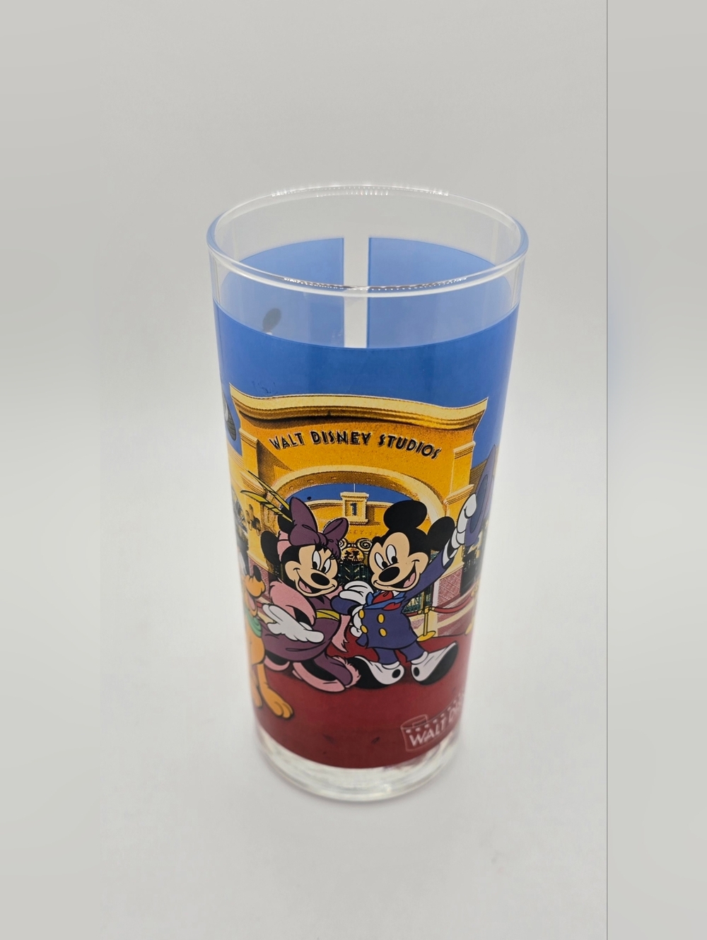Disneyland Paris Mickey Mouse Drinking Glass 12oz Vintage Walt Disney Rare